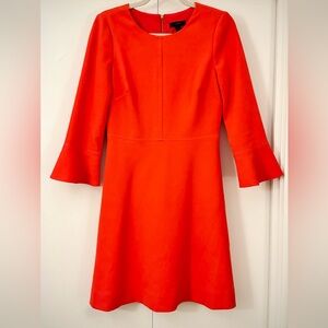 J. Crew bell sleeve Shift Dress in Coral (Papaya) great condition, flattering!